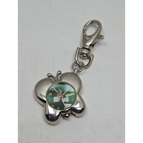 Disney Time Works Tigger Butterfly Clip On Keychain Watch Quartz New Battery - Picture 1 of 7